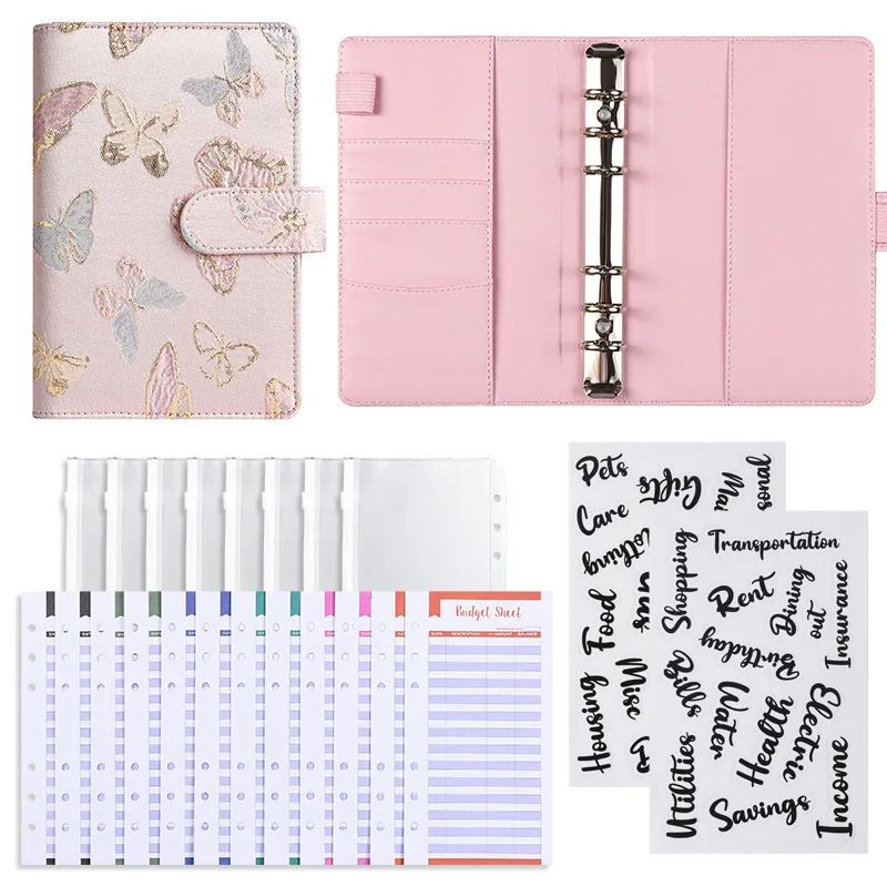 3 Styles A6 Fabric Butterfly Budget Binder, Cash Envelope System with Zipper Pockets, Wholesale Planner - Image 5