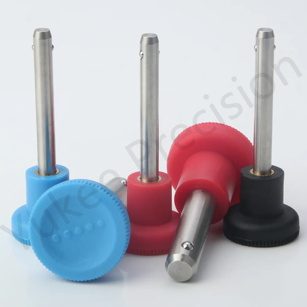 YK116 Φ6/Φ8/Φ10/Φ12 Factory Outlet Quick Release Pin Stainless Steel Body Nylon 6 Handle Ball Lock Pin Length:10mm~100mm