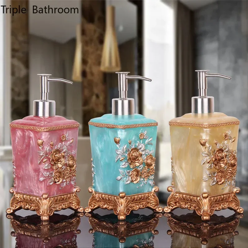 European Resin Soap Dispenser Bathroom Shampoo Shower Gel Bottle Wristband Hand Dispenser Home Accessories Liquid Container