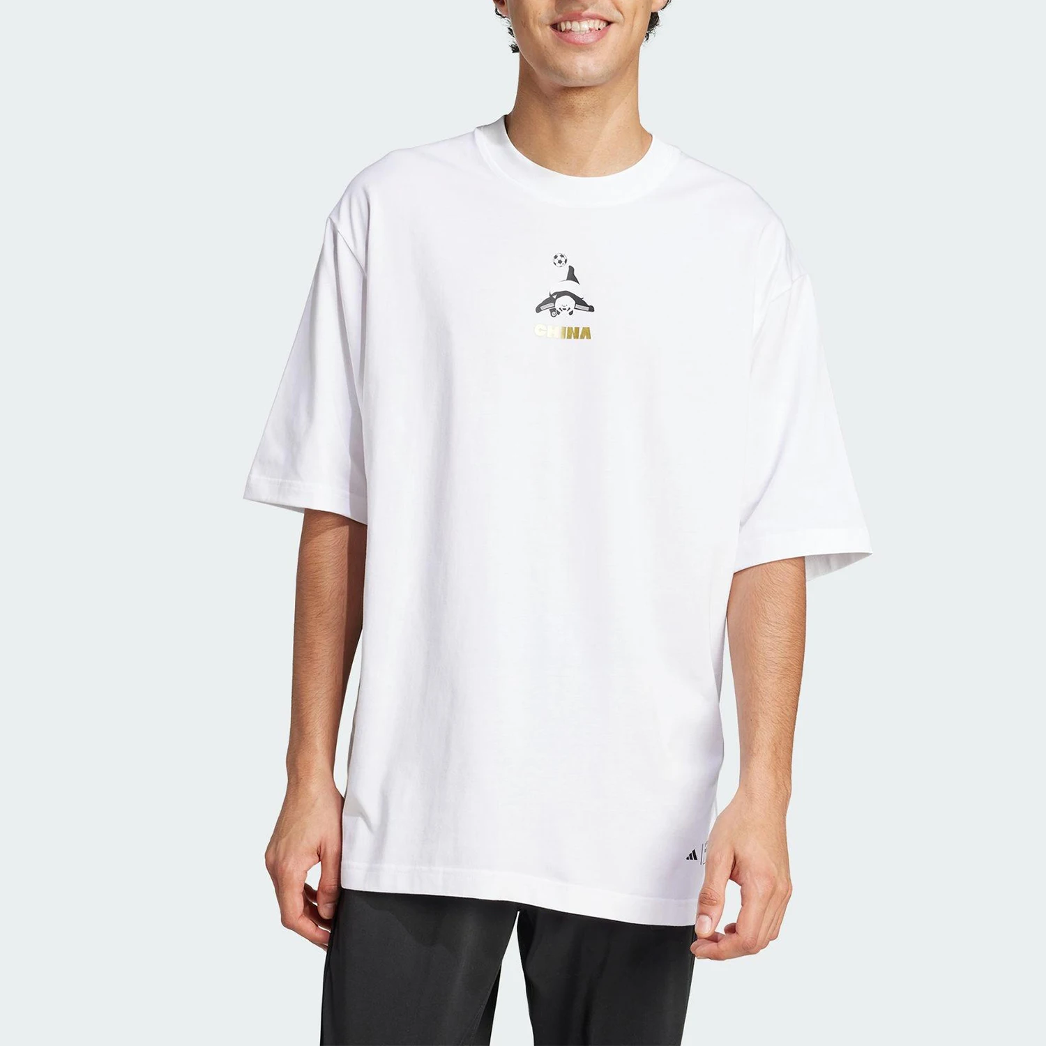 أديداس صيفي أصلي للجنسين بسيط برقبة دائرية وأكمام قصيرة قابلة للتنفس JZ3269 #1