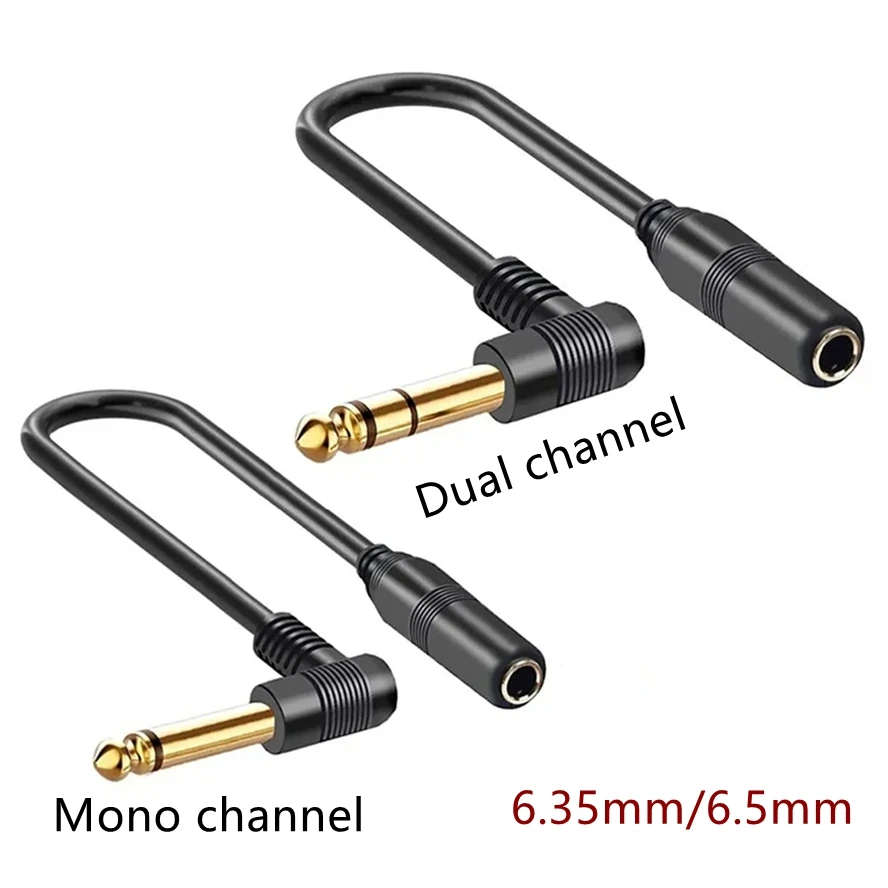 Dual Channel Guitar Keyboard Mixers Extension Cord Mono 6.35 TRS Male To 6.35mm Elbow 6.5MM Female Audio Cable 0.1m 0.5 1M 2M 3M