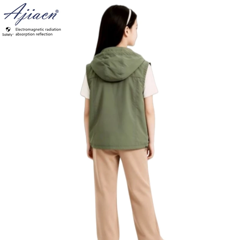 Electromagnetic radiation protection single-layer metal fiber children's hooded vest Mobile phone, Computer EMF shielding vest