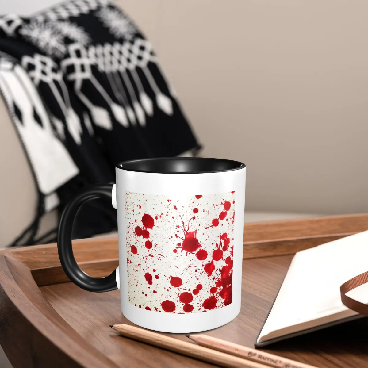 Halloween Horror Blood Splatter Mug Funny Ceramic Coffee Cups Tea Mugs Milk Cup Drinkware Gifts for Woman Man