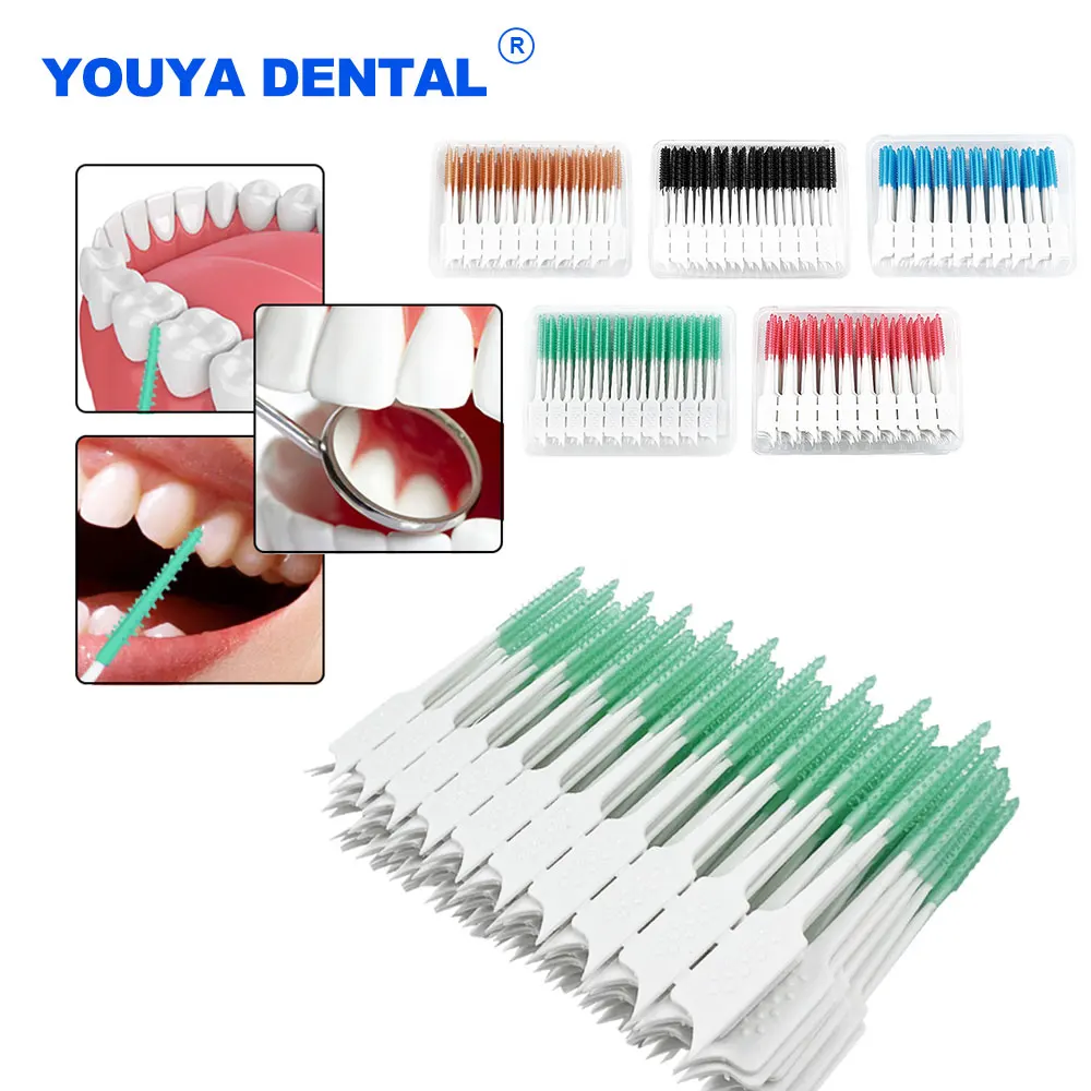 

40pcs Orthodontic Braces Interdental brush Dental floss Silicone Toothpicks Between Teeth Care Oral Cleaning Soft head Brushes