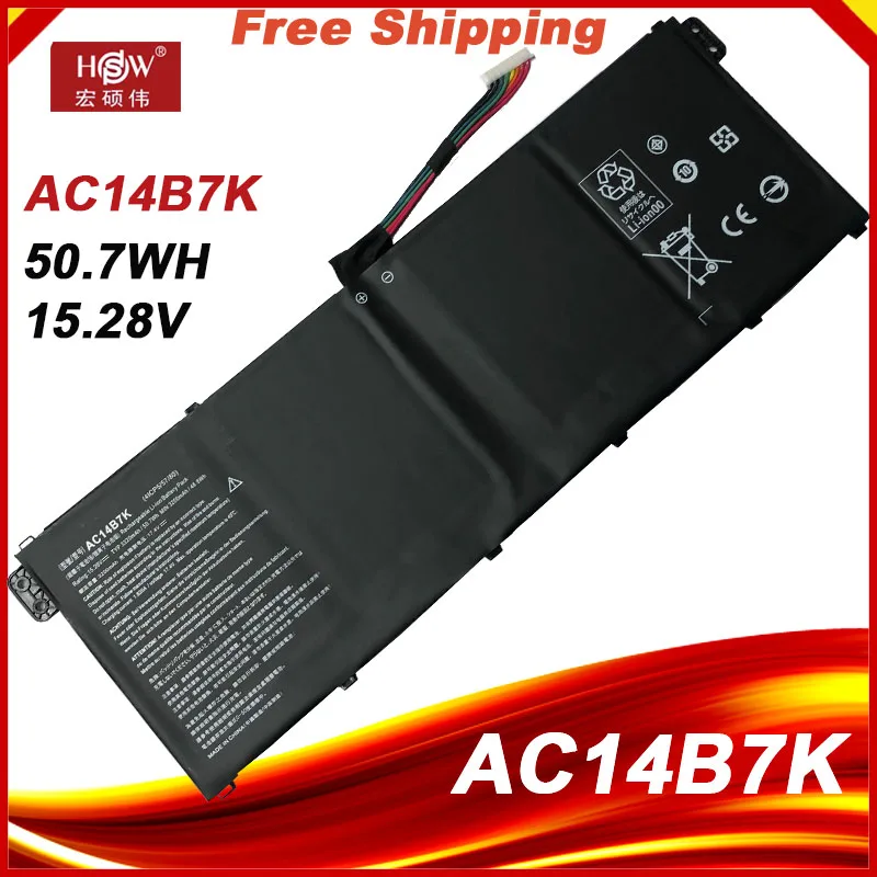 

Новая аккумуляторная батарея для ноутбука AC14B7K для Acer Spin 5 SP515-51GN SF314-52 AN515-42 для Acer Nitro 5 15,28 V 3320mAh/50.7WH