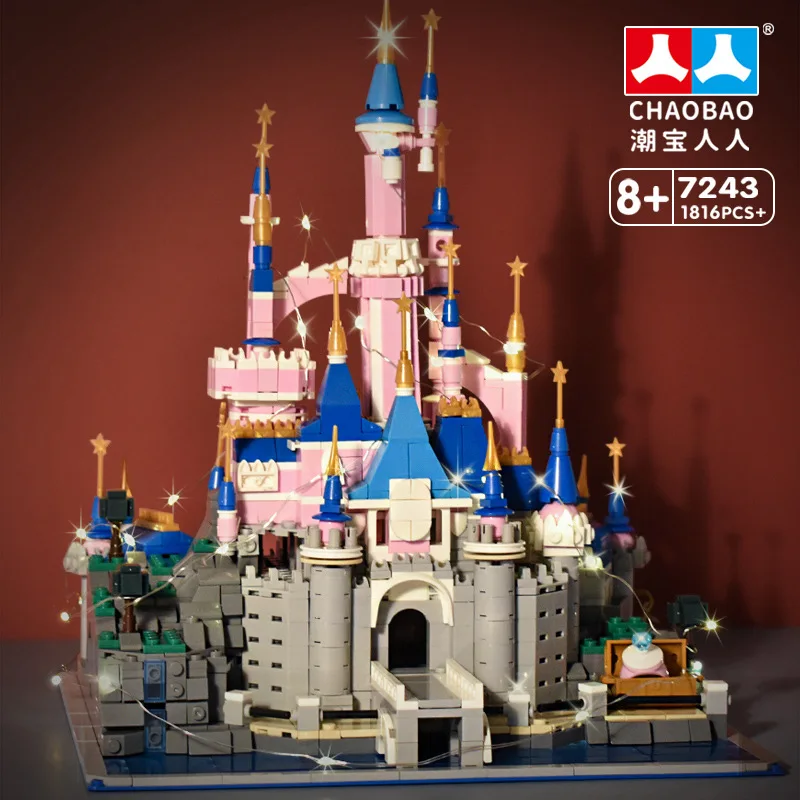 Kits de modèles de château rose, Micro Mini blocs de construction pour adultes, châteaux de princesse, Architecture cadeau, briques à assembler, château de princesse