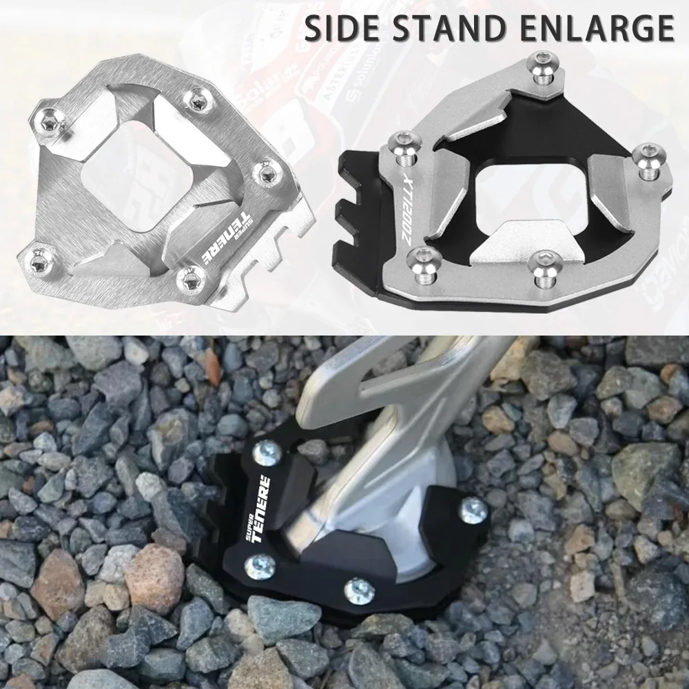 2024 Motorcycle Accessories Side Stand Foot Kickstand Enlarge Support Plate Pad For Yamaha XT1200ZE super tenere ABS 2014-2023