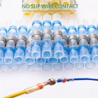 MICTUNING 100pcs Waterproof Solder Seal Electrical Connectors Wire Cable Boxed Heat Shrink Butt Crimp Terminals Splice Kit