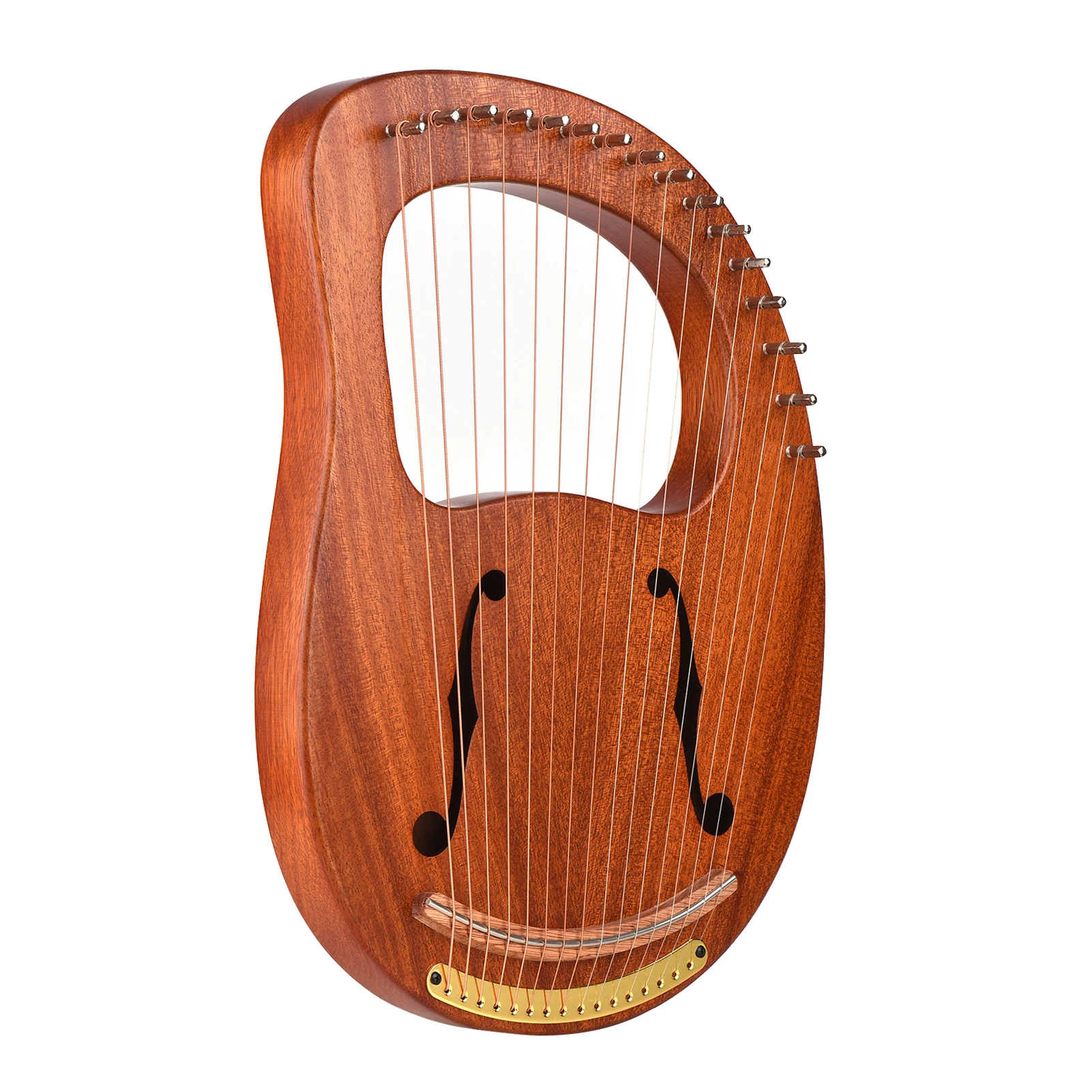 WH-16 16-String Wooden Lyre Harp Metal Strings Solid Wood Musical Instrument harp with Carry Bag Tuning Wrench Music Book