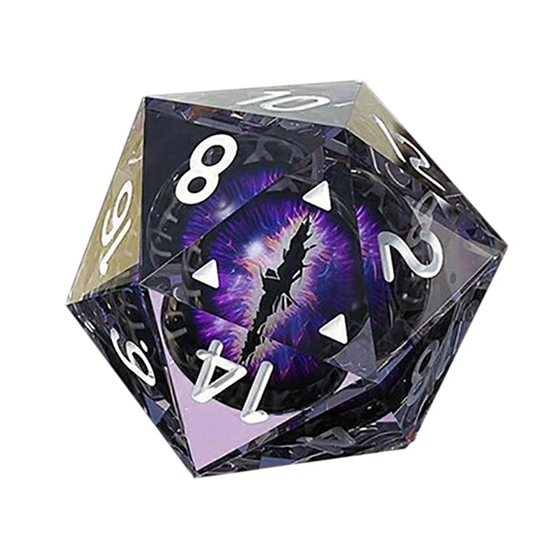 1Pc Polyhedral Resin Longan Dice Bright Colored Eyeball Dice 20 Sides Suitable For Tabletop Games Dungeon Dice