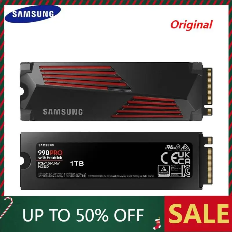 

Оригинальный Внутренний твердотельный жесткий диск SAMSUNG M.2 NVME 990 PRO SSD 1 ТБ 2 ТБ PCIe 4,0 X4 для PS5, ноутбука, настольного компьютера, MLC ПК