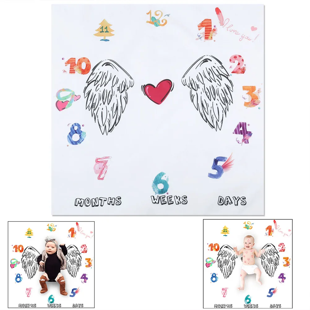 

Creative Baby Blanket Newborn Photography Prop Personalized Growth Swaddle Cover Stroller Use Soft Cotton Polyester