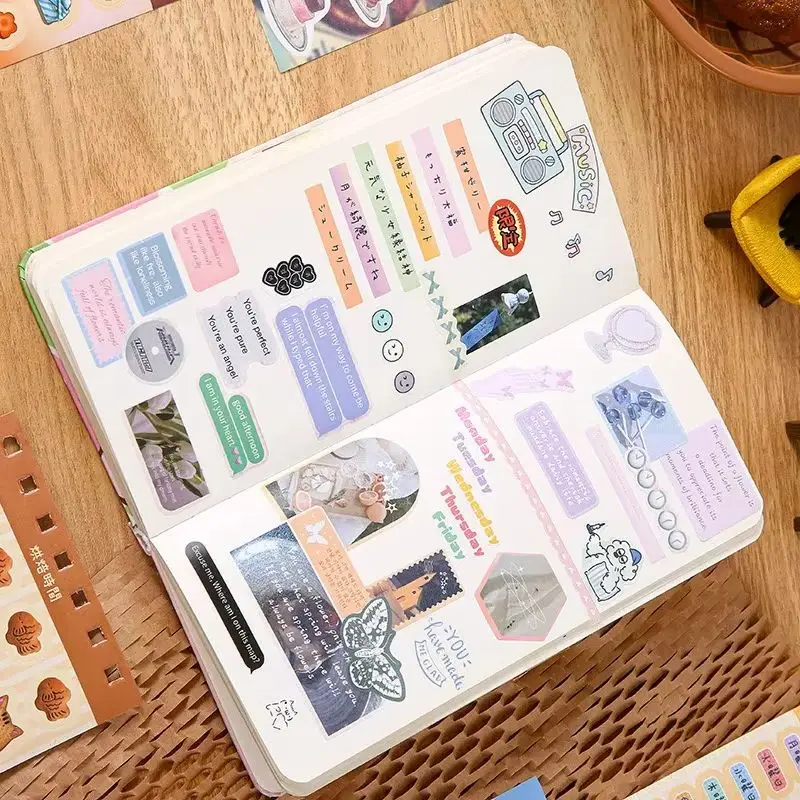 

45 листов/шт., наклейки для скрапбукинга с героями мультфильмов, ретро анима, японский стиль, еда, журнал, декор, наклейки, сделай сам, декор, канцелярские наклейки