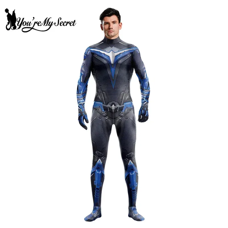 [คุณความลับของฉัน] เกราะซูเปอร์ฮีโร่พิมพ์คอสเพลย์เครื่องแต่งกายบอดี้สูทปาร์ตี้ฮาโลวีนJ Umpsuitสําหรับผู้หญิงผู้ชายบอดี้สูท