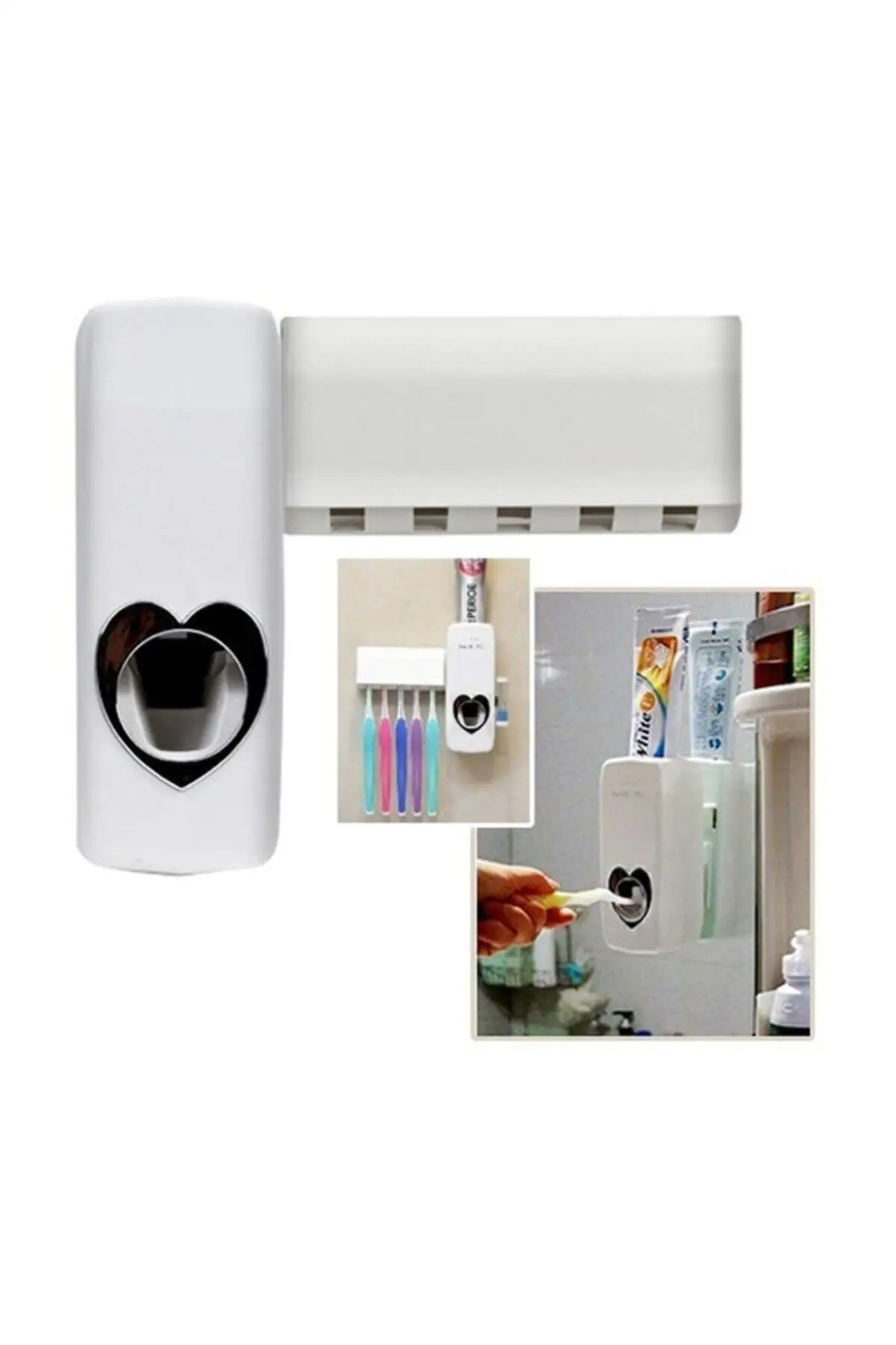 Exprimidor automático de pasta de dientes, dispensador automático de pasta de dientes de 5 piezas, accesorios de baño montados en la pared