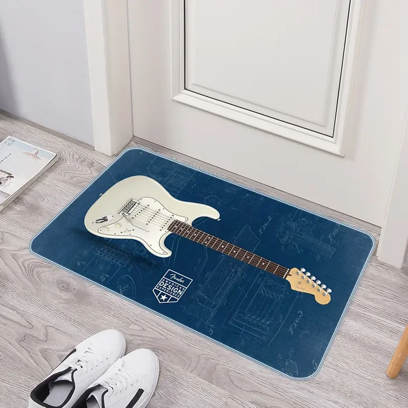 Non-slip Carpet Fender Guitar Brand Doormat Entrance Door Rug Balcony Kitchen Absorbent Mat Room Mats Foot Washable Carpets