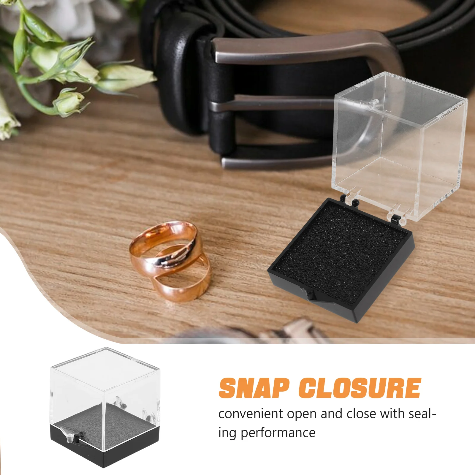 4pcs Mineral Standard Box Jewelry Specimen Storage Display Case Transparent Square Collector Multifunctional