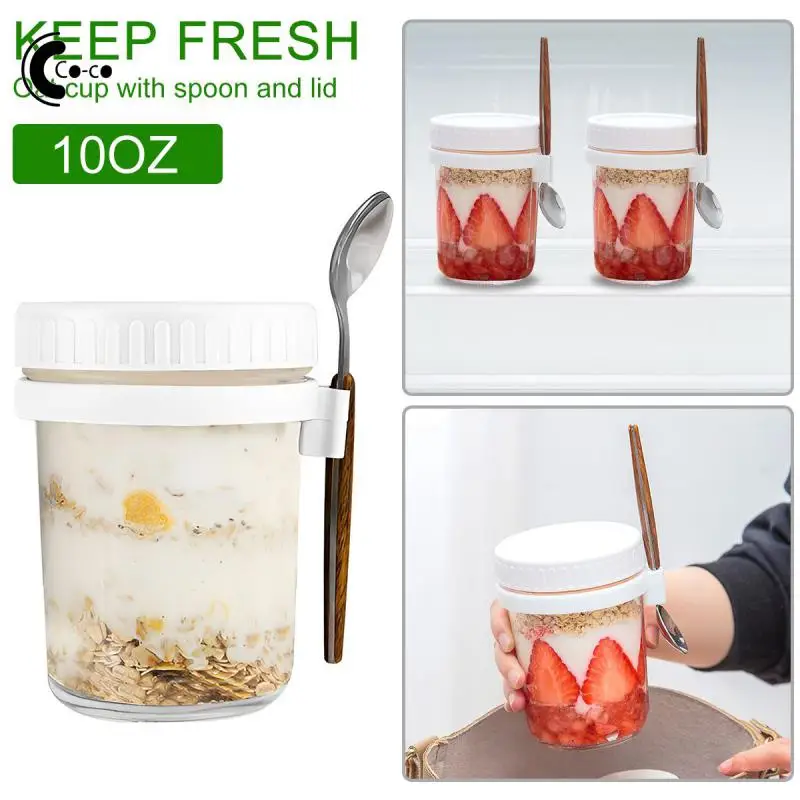 Lunch Box With Spoon Portable Container Set Food Storage Cereal Nut Yogurt Kitchen Accessories Oatmeal Cup Sealing Sealed Mug