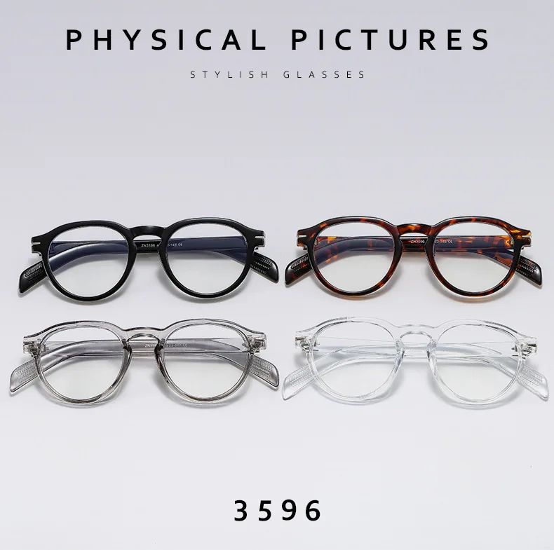 Anti Blue Light Glasses Frame 2024 Women Men Round Leopard Eyeglasses Frames Computer Transparent Prescription Spectacles