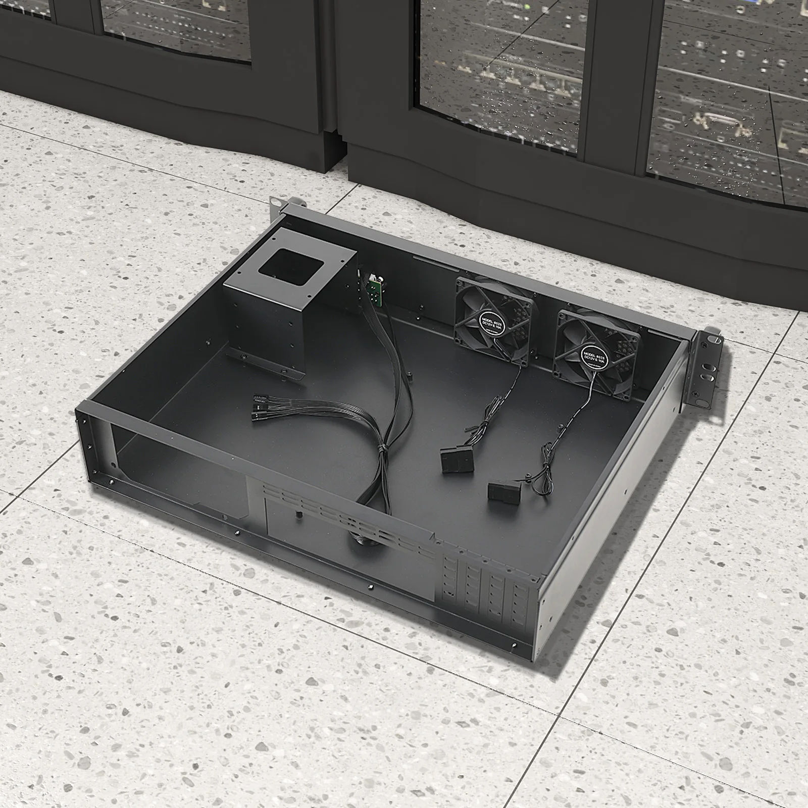 2U Chassis Aluminum Panel Ultra Short Industrial Control Server Chassis Data Storage Motherboard Server Case