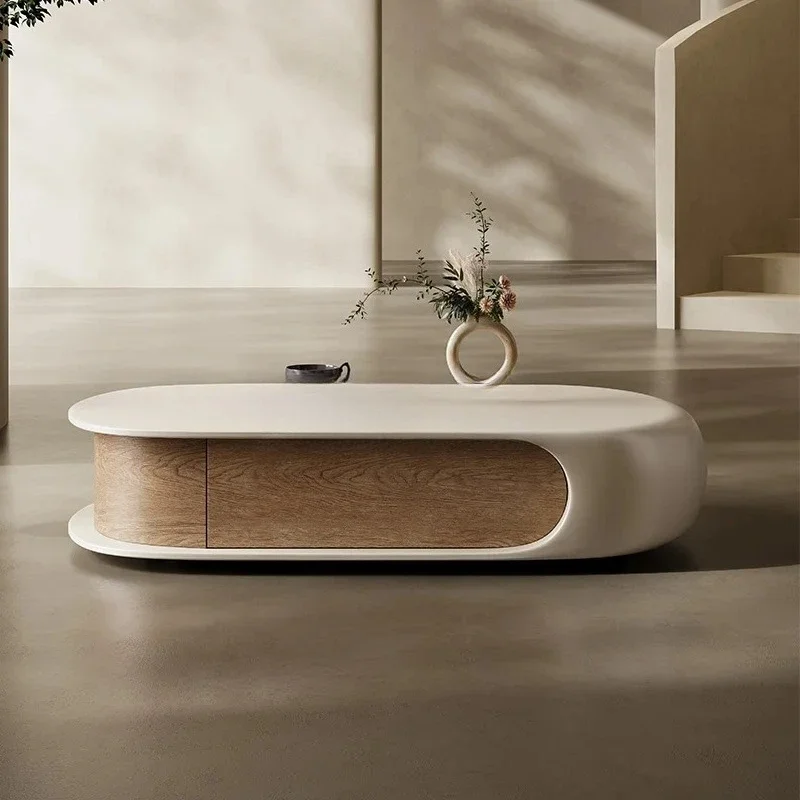 

Cream style coffee table large apartment Italian minimalist designer creative medieval coffee table