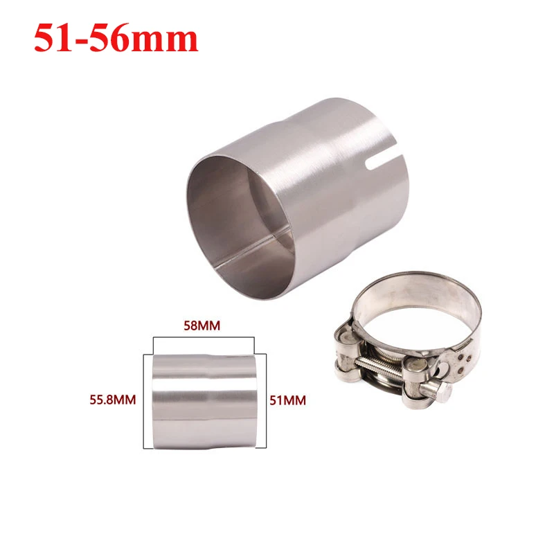 51mm To 52MM 54MM 56MM 58MM 62MM Motorcycle Yoshimura Exhaust Escape Convertor Adapter Link Pipe Tube Reducer 60mm Muffler Race