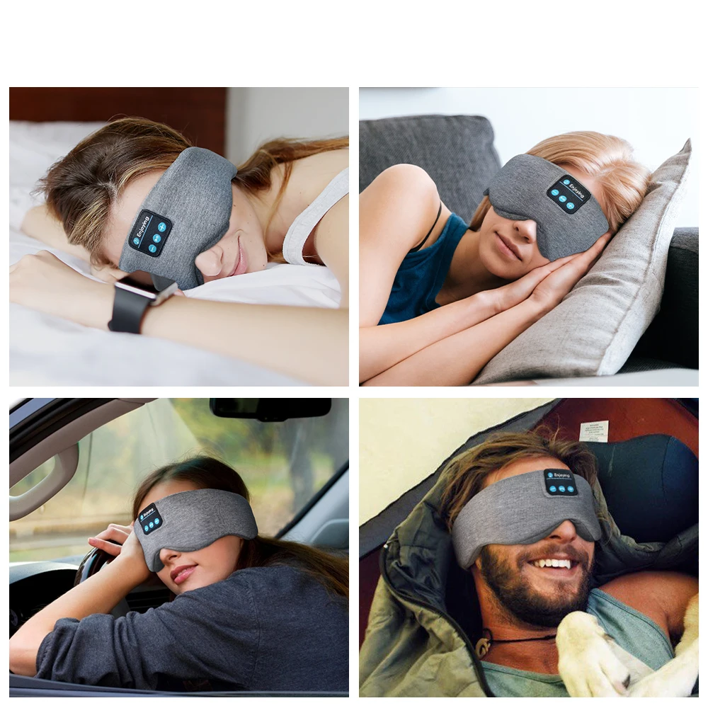 Bluetooth 5.3 Headband Sleep Headphones Eye Mask, Wireless Music eye headphone mask for Men Women wireless headphones to sleep