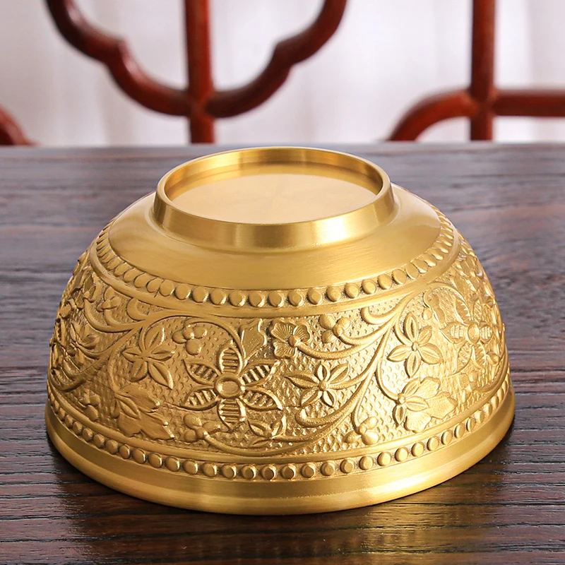 Korean small copper bowl pure copper rice bowl household brass tableware chopsticks spoon set wedding gift high value