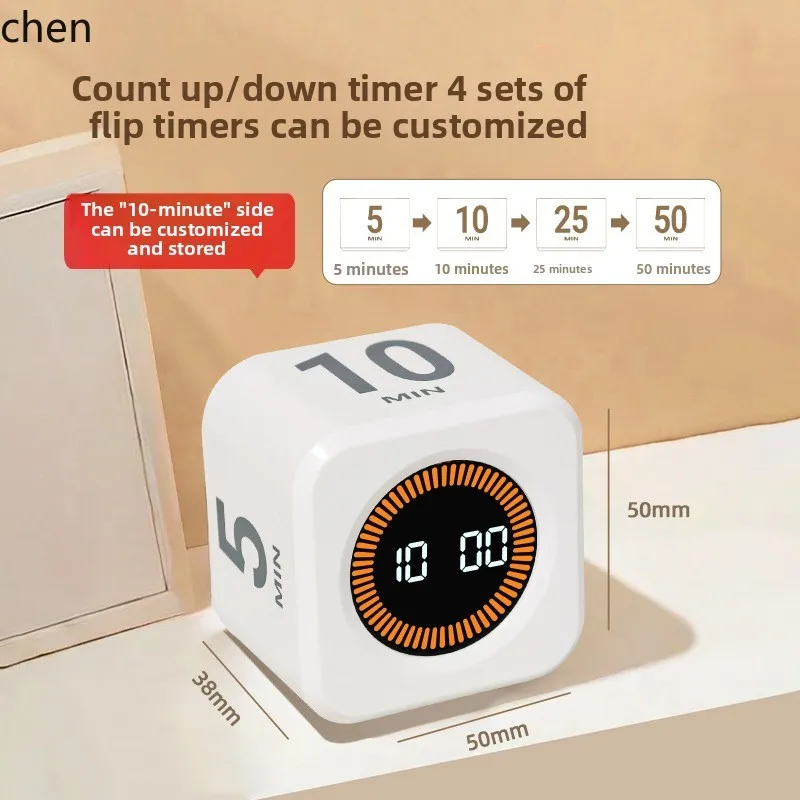 Zml visual timer: learn with gravity-sensing cube - flip, learn, fitness, and time management timer