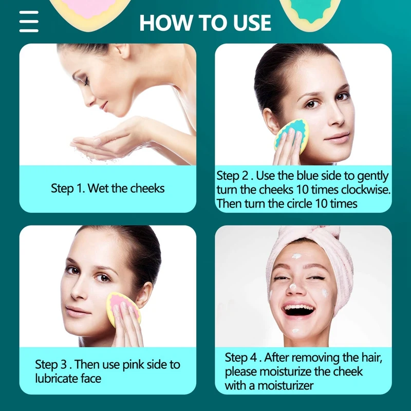 2X ยอดนิยม Magic กําจัดขน Depilation ฟองน้ํา Pad สําหรับลบใบหน้าขาแขนกําจัดขนเครื่องมือเครื่องกําจัดขน