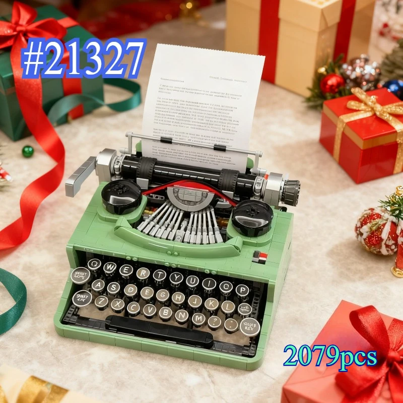 MINISO – machine à écrire verte 21327, ensembles de blocs de construction adaptés aux cadeaux de noël, compatibles avec les particules Legoed