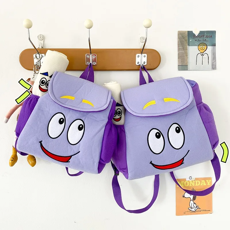 Cartoon Dora Explorer Backpack Rescue Bag with Map,Pre-Kindergarten Toys Purple for Christmas gift