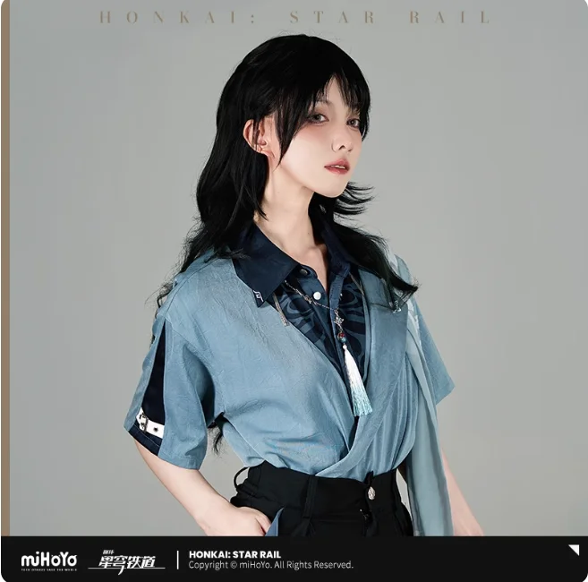 Original Genshin Impact Feixiao tema impresión camisa de manga corta Cosplay regalos de Halloween Unisex preventa juego oficial MiHoYo