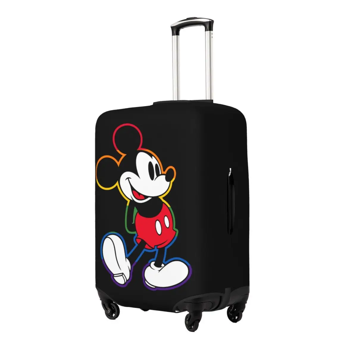 Mickey Rainbow Outline Travel Luggage Cover Fashion Suitcase Protector Washable Baggage Covers Fits 18-32 Inch Luggage