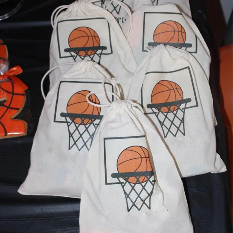 5pcs Basketball gift bags Sports themed kid boy 6th 7th 8th 9th 10th 16th 21st birthday Party Dessert table decoration favor