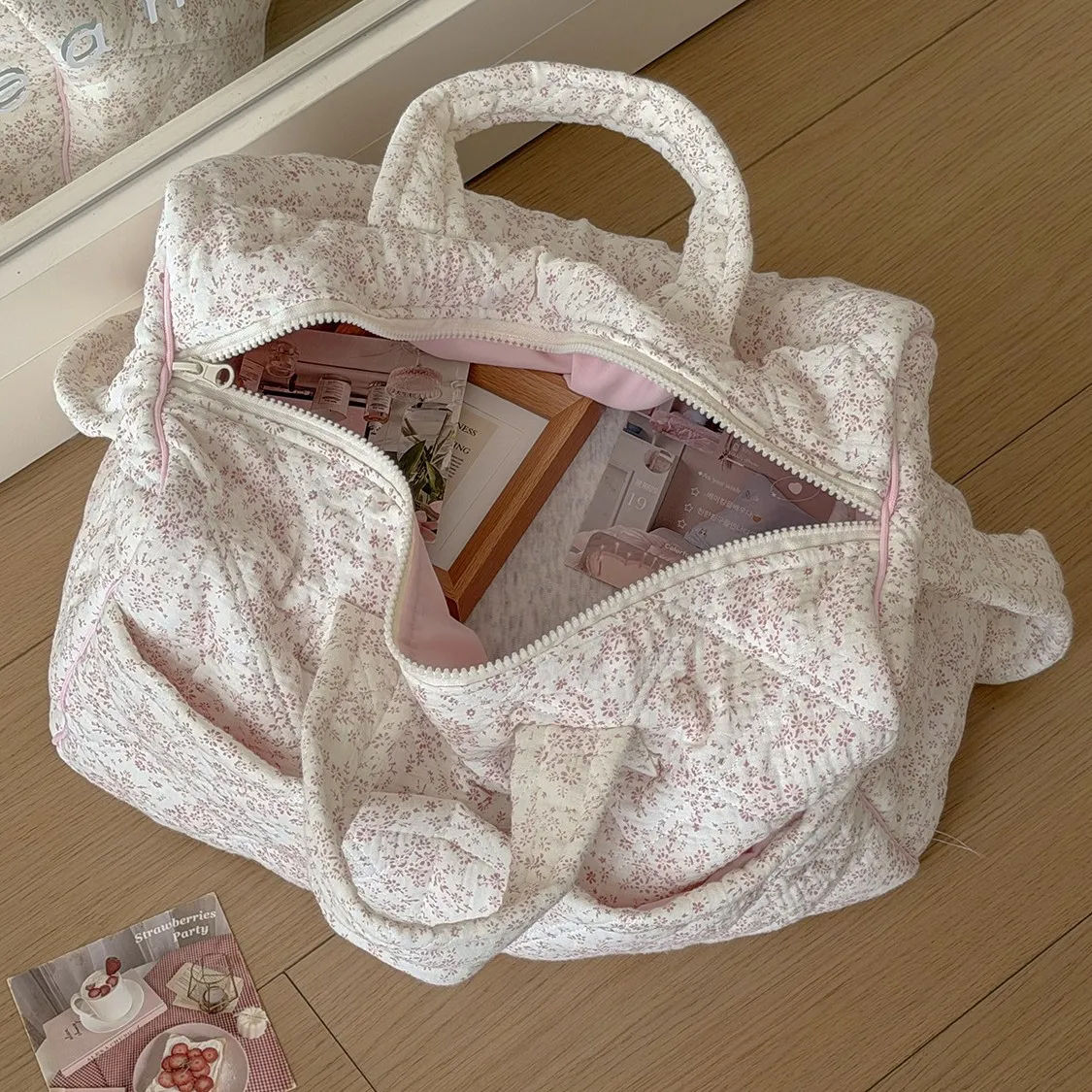 Floral Printed Maternity Bag Outdoor Travel Crossbody Mommy Bag Baby Diaper Bag Mommy  Large Capacity  Shoulder Handbag