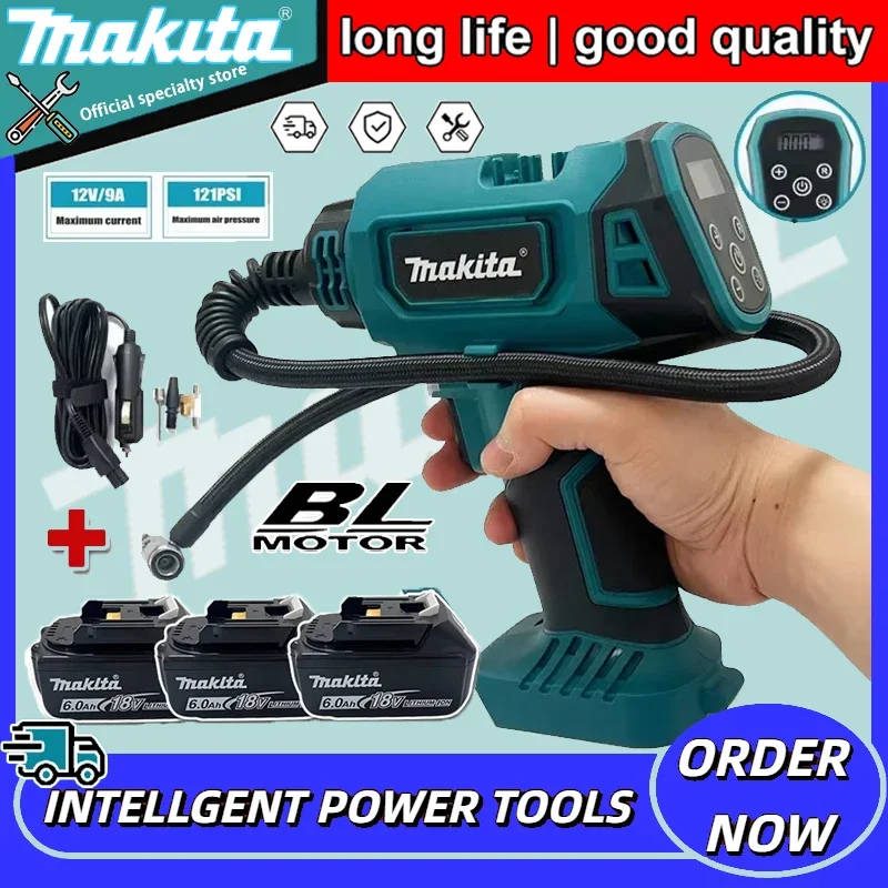 

Портативный беспроводной электрический воздушный компрессор Makita для автомобилей, 12В, перезаряжаемый, ручной, для аккумуляторов Makita 18В