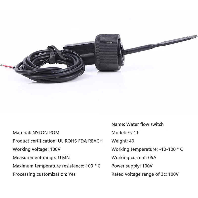 For Heat Pump Water Heater Air Conditioner Black Durable Water Paddle Flow Switch Female Thread Connecting Sensor