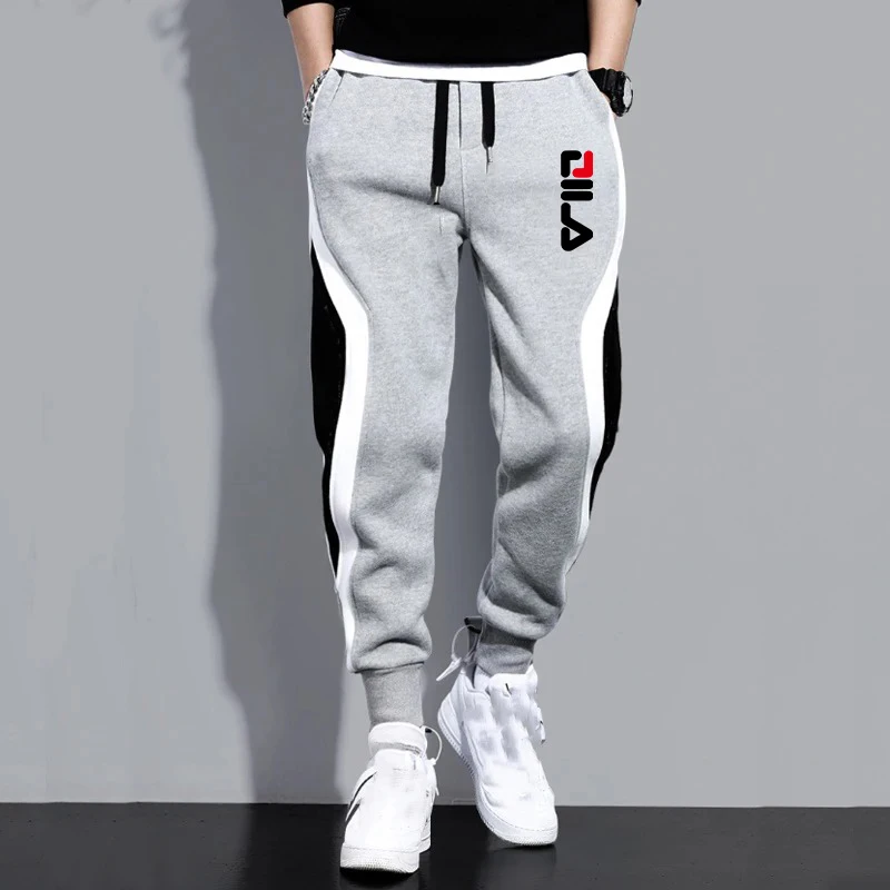 Men\'s fashion spliced ​​jogging trousers daily street sweatpants spring and autumn versatile and comfortable sports pants M-5XL