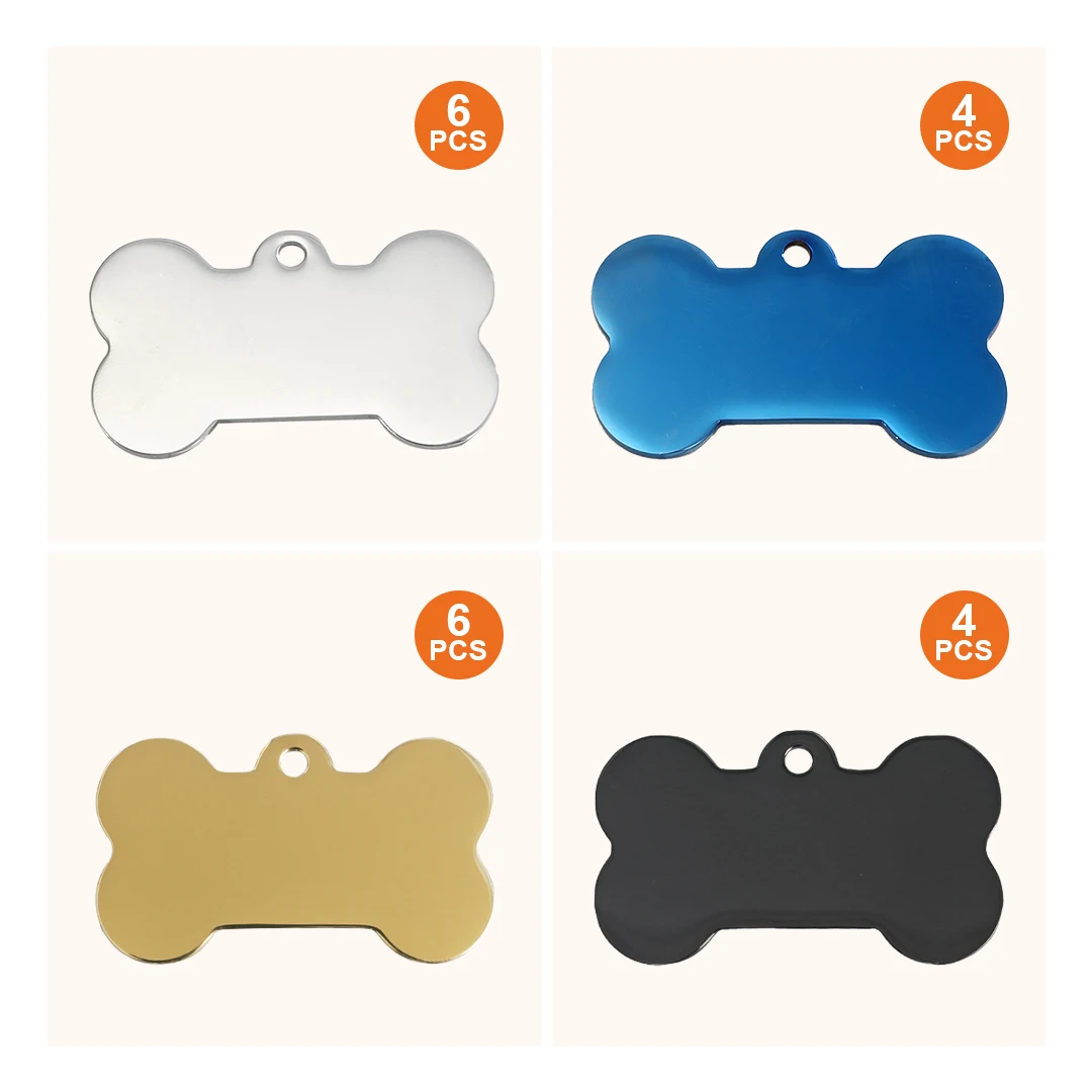 20 pz/lotto colore misto etichette per cani in acciaio inossidabile collana con ciondolo a forma di osso collana con targhetta per cani in acciaio inossidabile Dotes