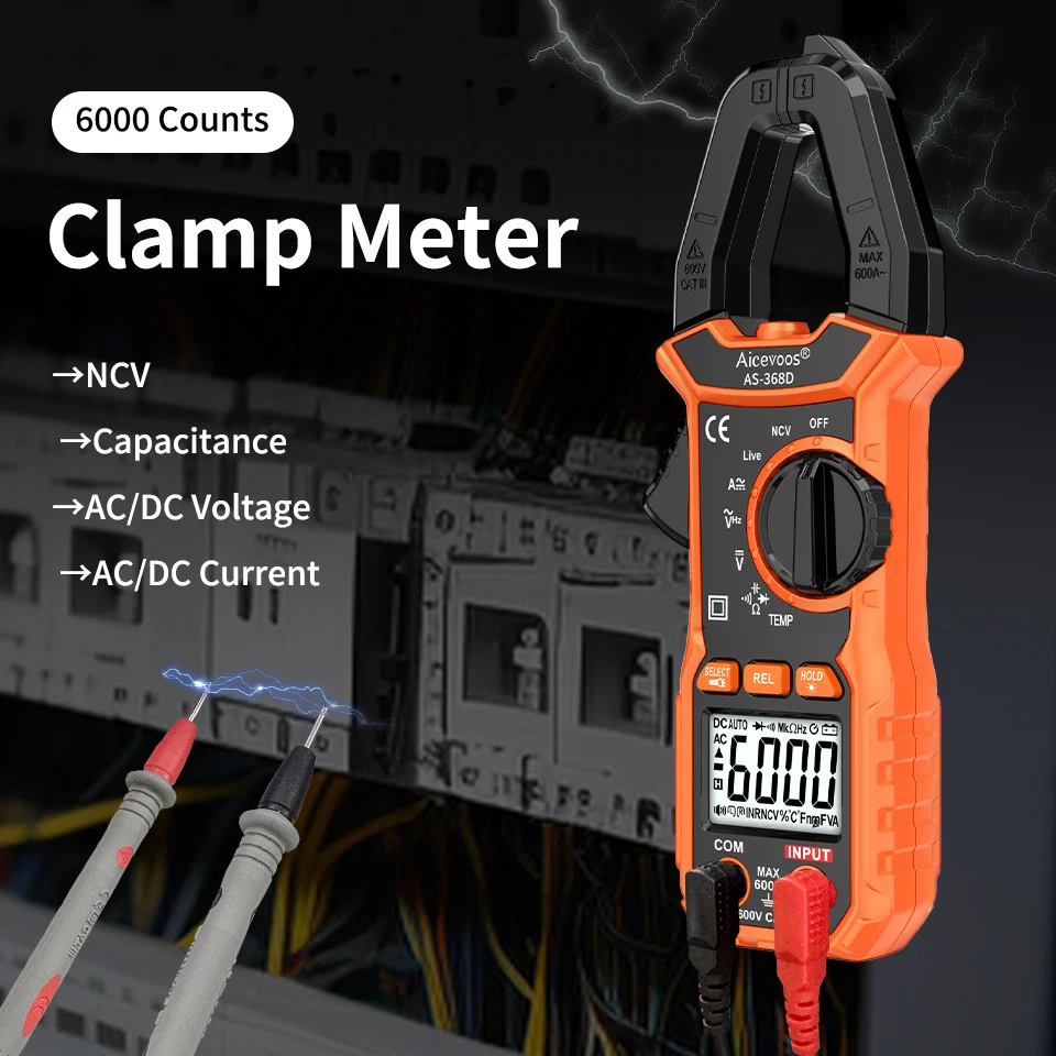 

Aicevoos Digital Clamp Meter,AC/DC 600V Voltage,6000 Counts,600A AC/DC Current,Auto Rang,True RMS Multimeter,Ammeter Tester