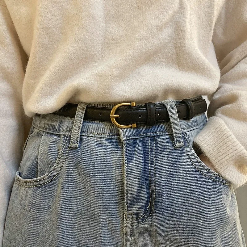 Girth women decorative sweater jeans new student ins style narrow retro simple personality trend male belt