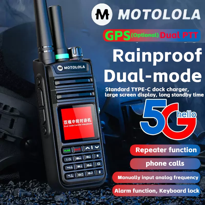 4G MOTOLOLA POC Dual Model Walkie Talkie Two Way Radio Long Distance Walkie Talkie 400-470MHz 5W Analog Signal