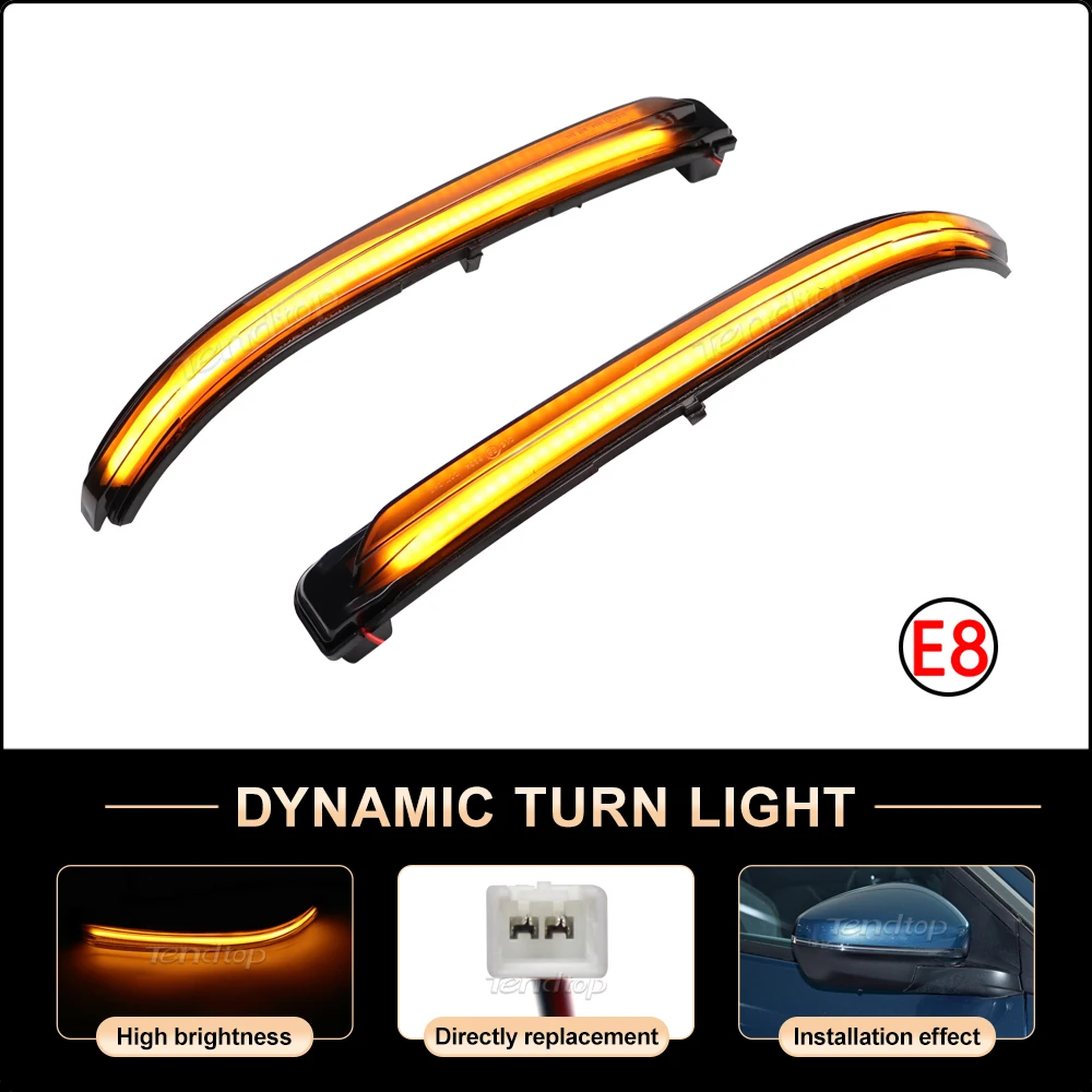 2pcs Dynamic LED Flashing Side Rearview Mirror Indicator Lights Turn Signal Light For Peugeot 3008 5008 2017 2018 2019 2020