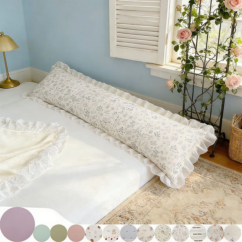

Knitted Cotton Long Pillowcase Lace Lace Body Pillowcase Soft Breathable and Skin Friendly Suitable for Single and Double Use