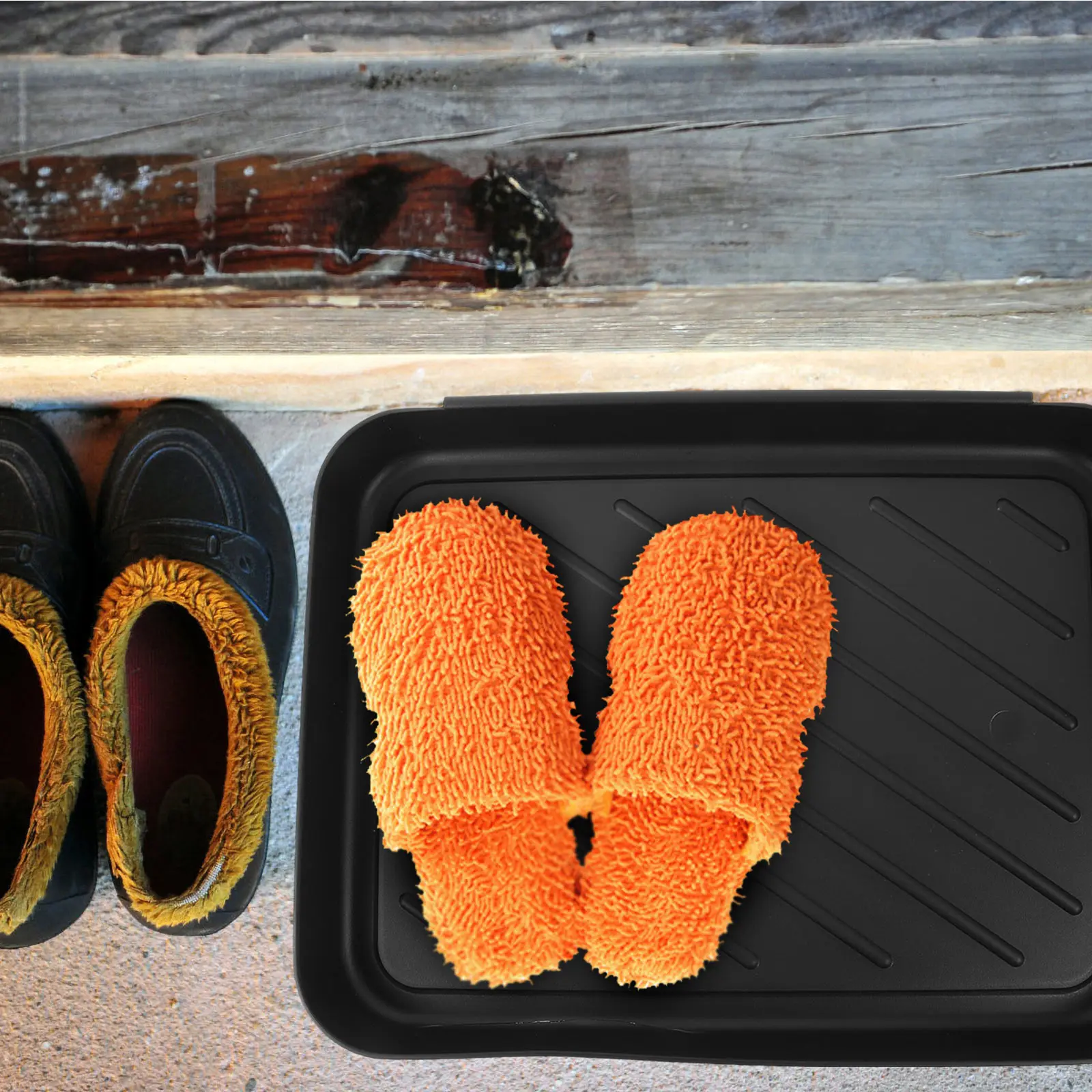

2pcs Shoes Tray Boot Storage PP Material Indoor Outdoor Multi-functional Black Mud Litter Flower Pot Car Trunk Household Simple