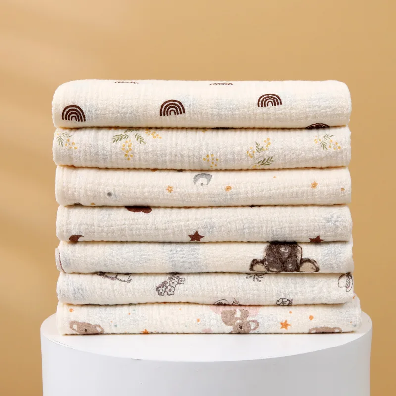 Summer Baby Blanket Newborn 2 Layers Muslin Baby Swaddle Blankets Infant Receiving Blanket Baby Wrap Crib Quilt Bath Towels Item