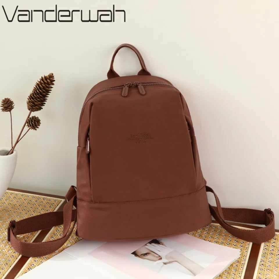 

Large Capacity Women Backpacks Simple Black Travel Bag Solid Student Schoolbag Casual Woman's Nylon Small Backpack for Teenager