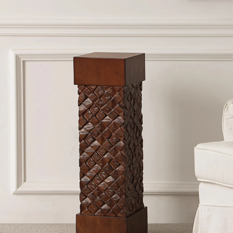 

Solid wood pier flower stand base sculpture artwork ornament homestay hotel floor entrance decorative pedestal
