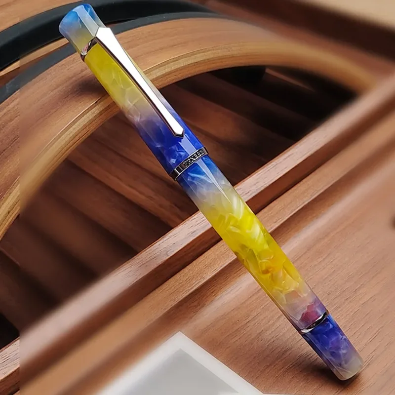 

Penbbs 495 Transparent Yellow Fountain Pen Colored F 0.5mm Nib Beautiful Acrylic Writing Ink Pen for Business Office Stationery